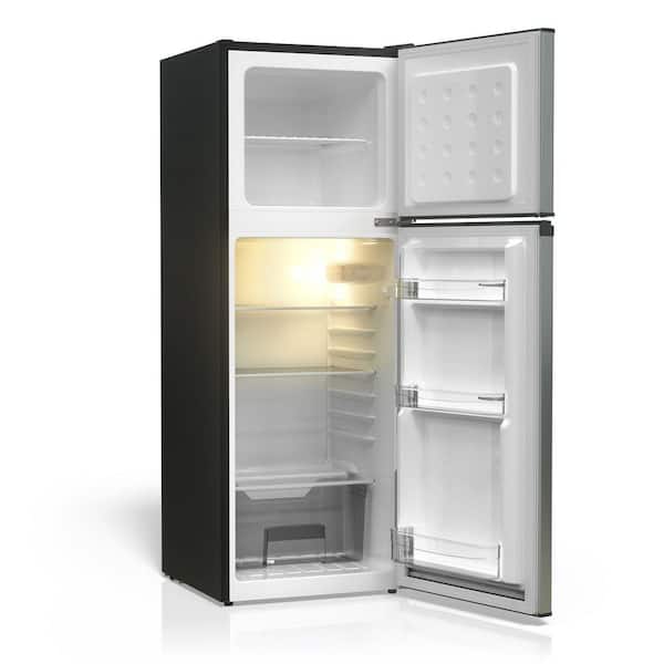 TCL 4.7 cu. ft. 2-Door Mini Refrigerator in Silver with Top