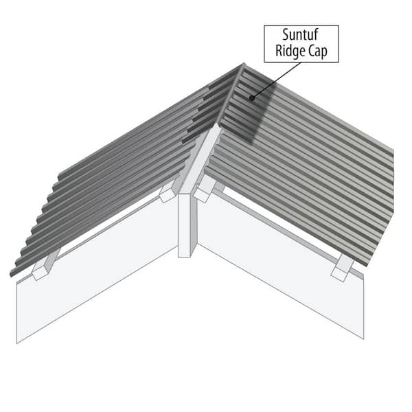 4 ft. Solar Grey Polycarbonate Roof Panel Ridge Cap 4 ft. Solar Grey Polycarbonate Roof Panel Ridge Cap