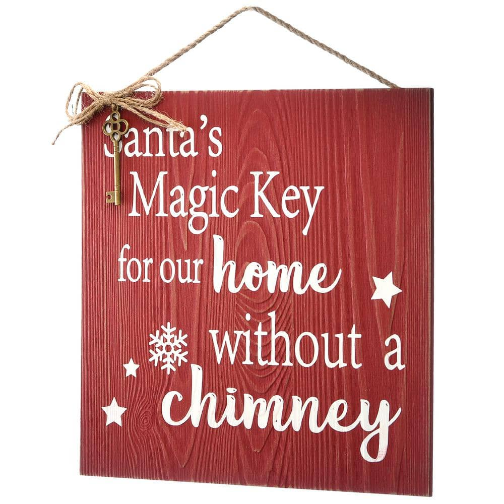 National Tree Company 10 in. Santa's Key Door Sign MZ17-191-1