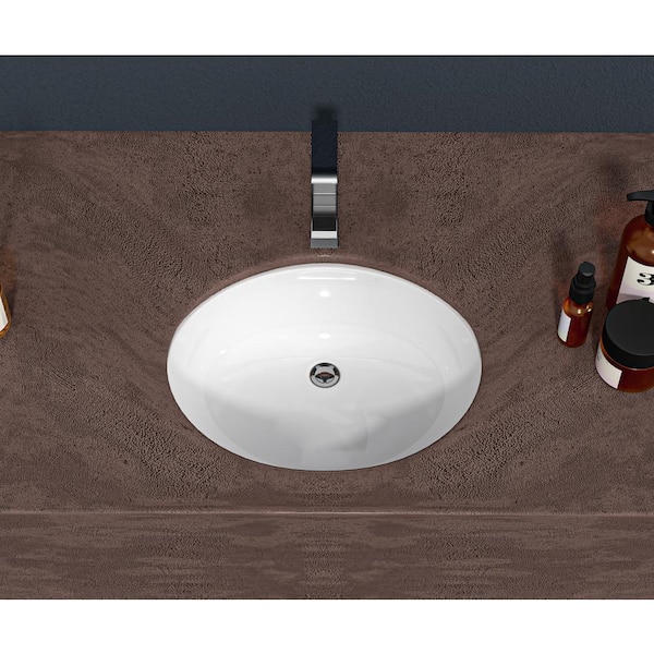 Tatahance 16 in. x 13.4 in. Undermount Oval Bathroom Sink with