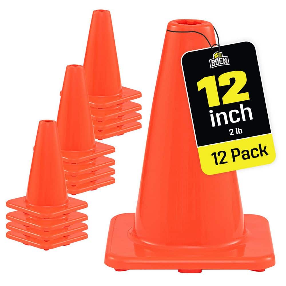 12 in. Orange Traffic Cone, 12-Pk, Safety Cones W/Heavy-Duty Base price history on PriceWatchPro