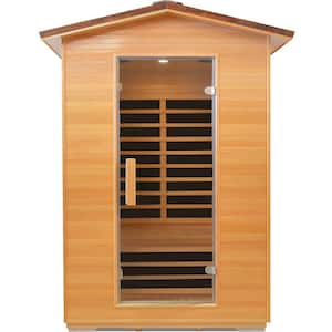 Moray 2-Person Outdoor Hemlock Infrared Sauna with 8-Far Infrared Carbon Crystal Heaters and Bluetooth Music Player