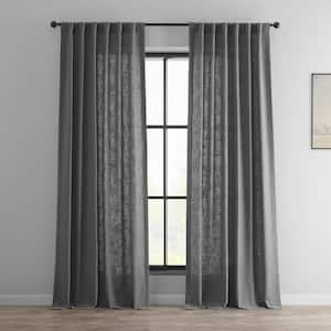 Pewter Grey Solid Rod Pocket Light Filtering Curtain - 50 in. W x 108 in. L (1 Panel)