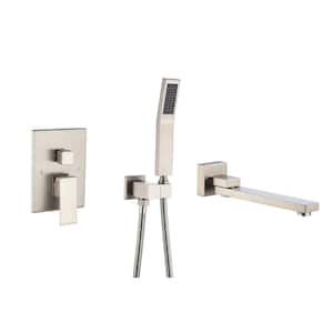 Single Handle 1-Spray Tub and Shower Faucet 1.8 GPM in. Brushed Nickel Valve Included