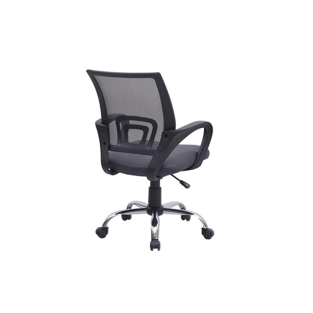 Mesh Breathable Back, Lumbar Support Ergonomic Swivel Office Chair in Gray with Non-Adjustable Arms - Thumbnail 4