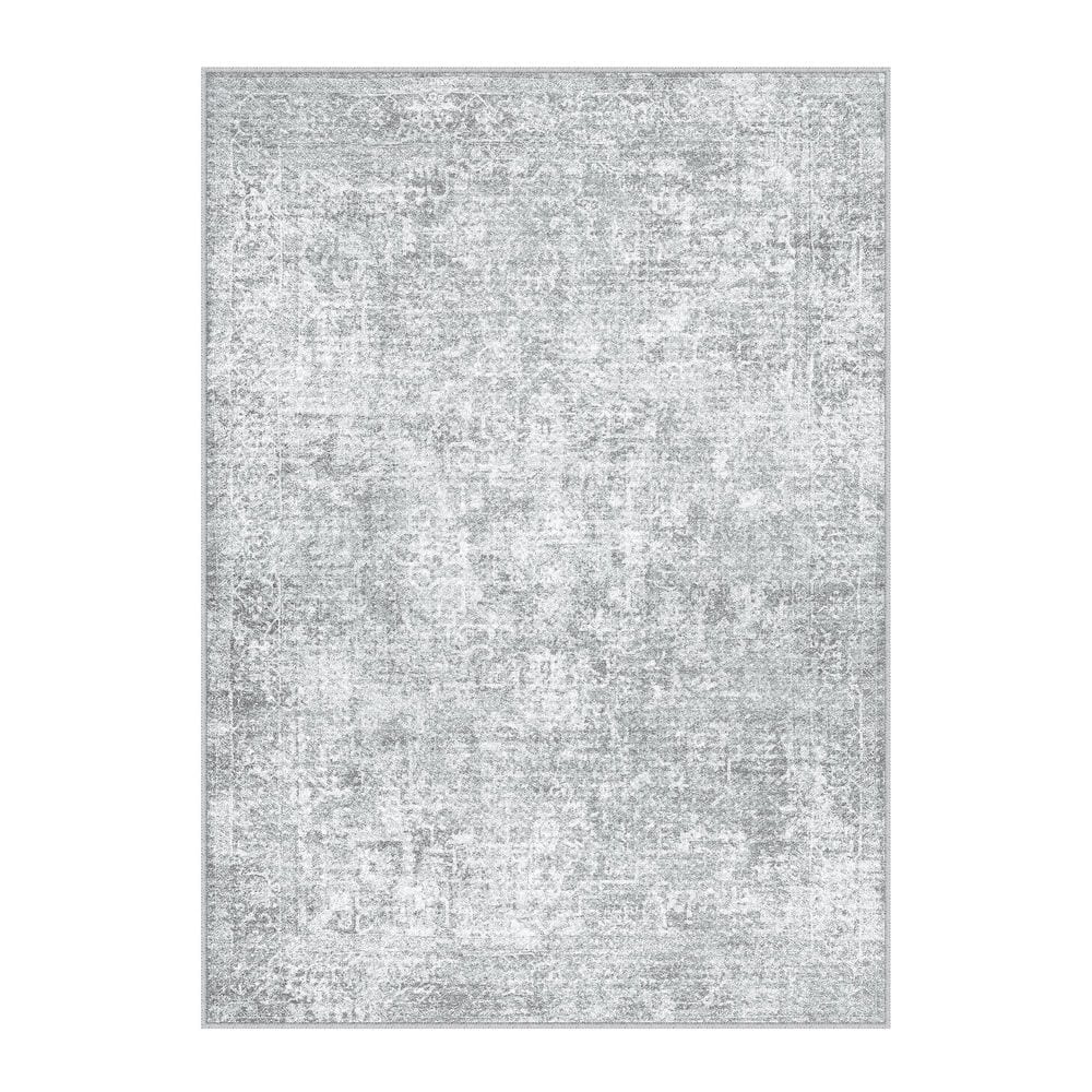 Lambert Gray 5 ft. x 7 ft. Vintage Washable Medallion Distressed Area Rug price history on PriceWatchPro