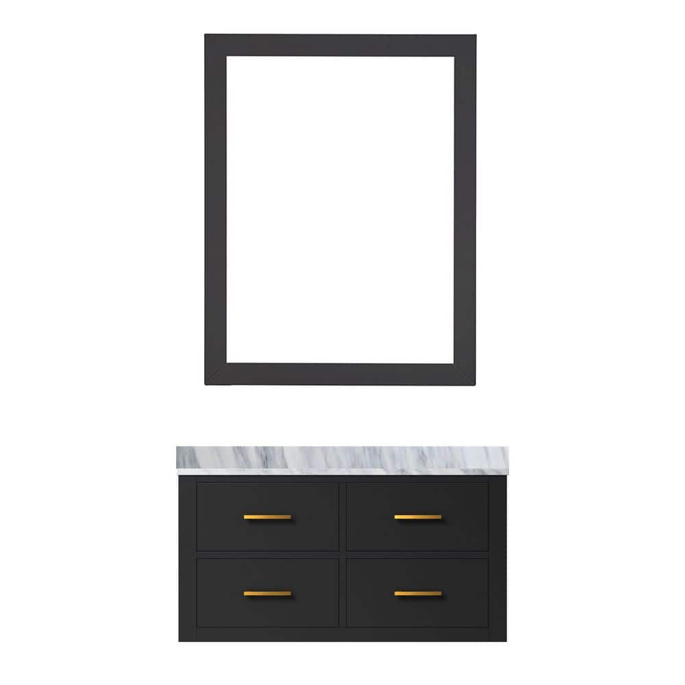 Sherman 36 in. W x 22 in. D Black Single Bath Vanity with Carrara Marble Top and 34 in. Mirror price history on PriceWatchPro