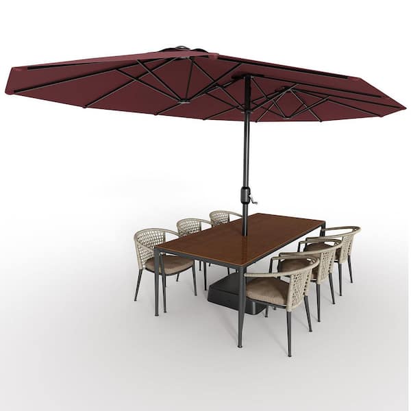 large shade umbrella for patio 14ft Double Sided Outdoor Market Extra Umbrella with Crank, Cross Base Deck, Lawn, Backyard and Pool, Brown : Patio, Lawn & Garden budget-umbrella 15 ft Extra Large Color:Black 2022 aluminum frame and 8