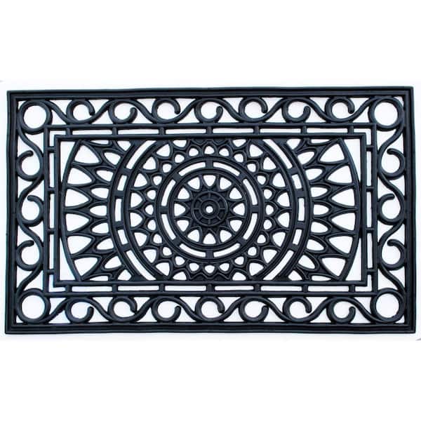 36 in. x 24 in. Black Rubber Outdoor Door Mat