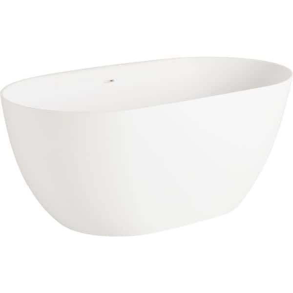 Catino 66 in. x 32 in. Soaking Bathtub with Center Drain in White