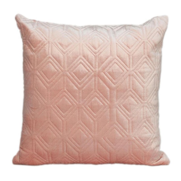 HomeRoots Rose Gold Geometric Polyester 20 in. x 20 in. Throw Pillow