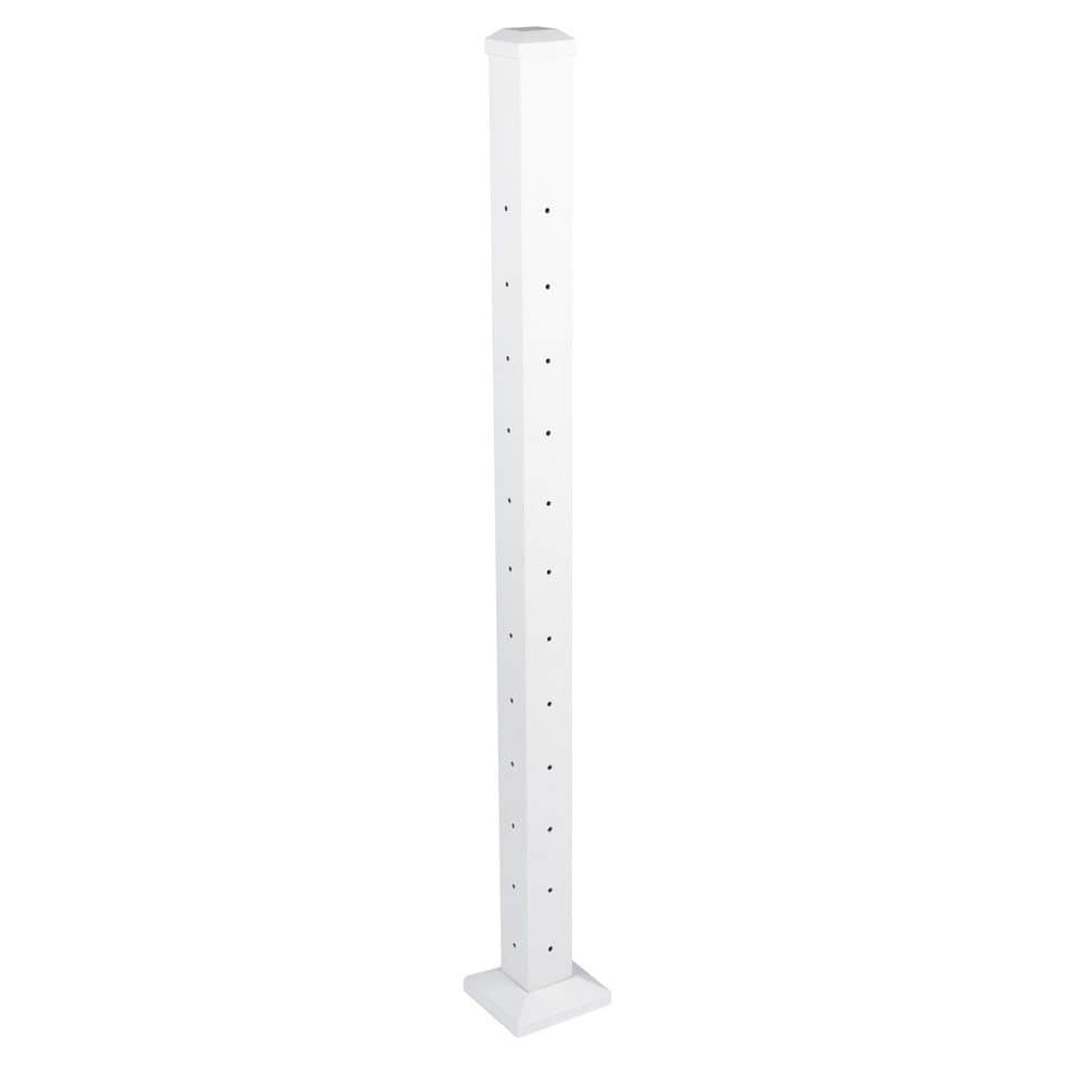 Cable Rail 2-1/2 in. x 2-1/2 in. x 44 in. Textured White Aluminum Corner Post for Cable Railing System price history on PriceWatchPro