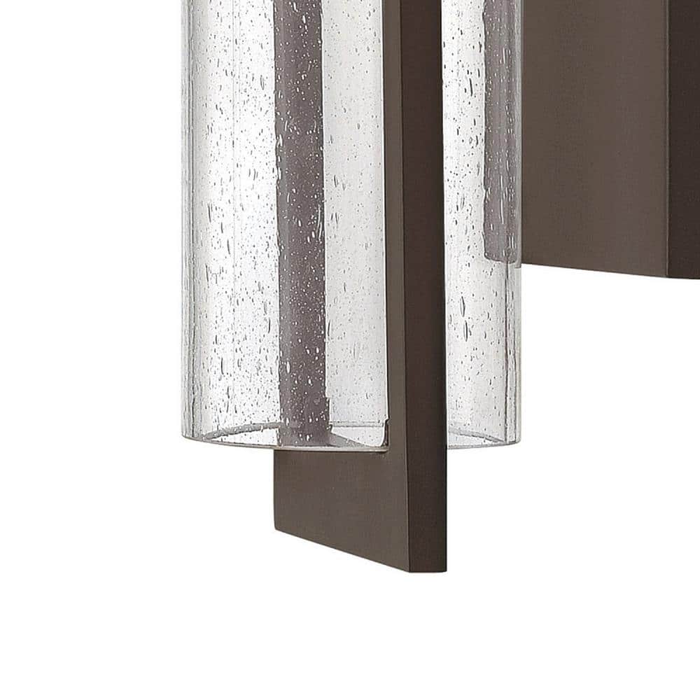 Buckeye Bronze 15.5" Clear Seedy Glass Outdoor LED Wall Sconce