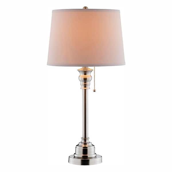 Hampton Bay Bolton 25.75 in. Brushed Nickel Table Lamp with TTL 20 Compliant Fixture