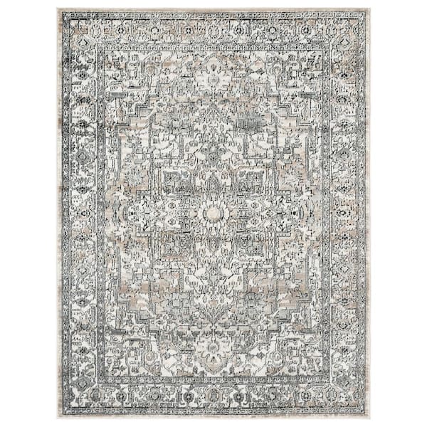 Summer Quinn Beige/Multi 5 ft. x 7 ft. Medallion Area Rug