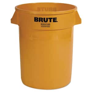 Brute 32 Gal. Yellow Plastic Round Trash Can