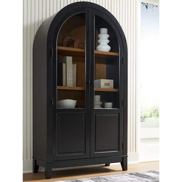 Dagandale Black 74 in. Accent Cabinet with 3 Shelves