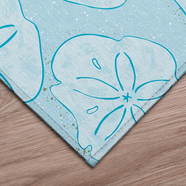 Surfside Blue 1 ft. 8 in. x 2 ft. 6 in. Geometric Indoor/Outdoor Area Rug