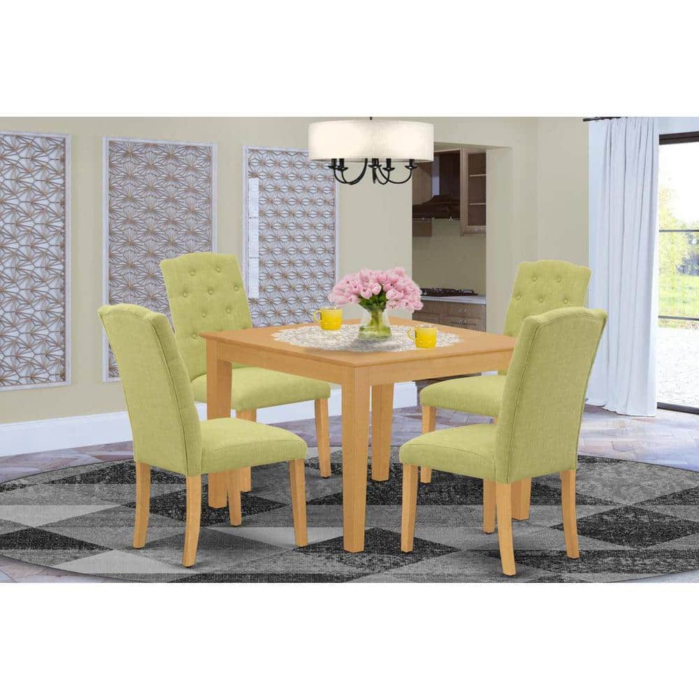 5-Piece Natural Oak Finish Solid Wood Top-Square Dining Room Set-Seats 4 price history on PriceWatchPro