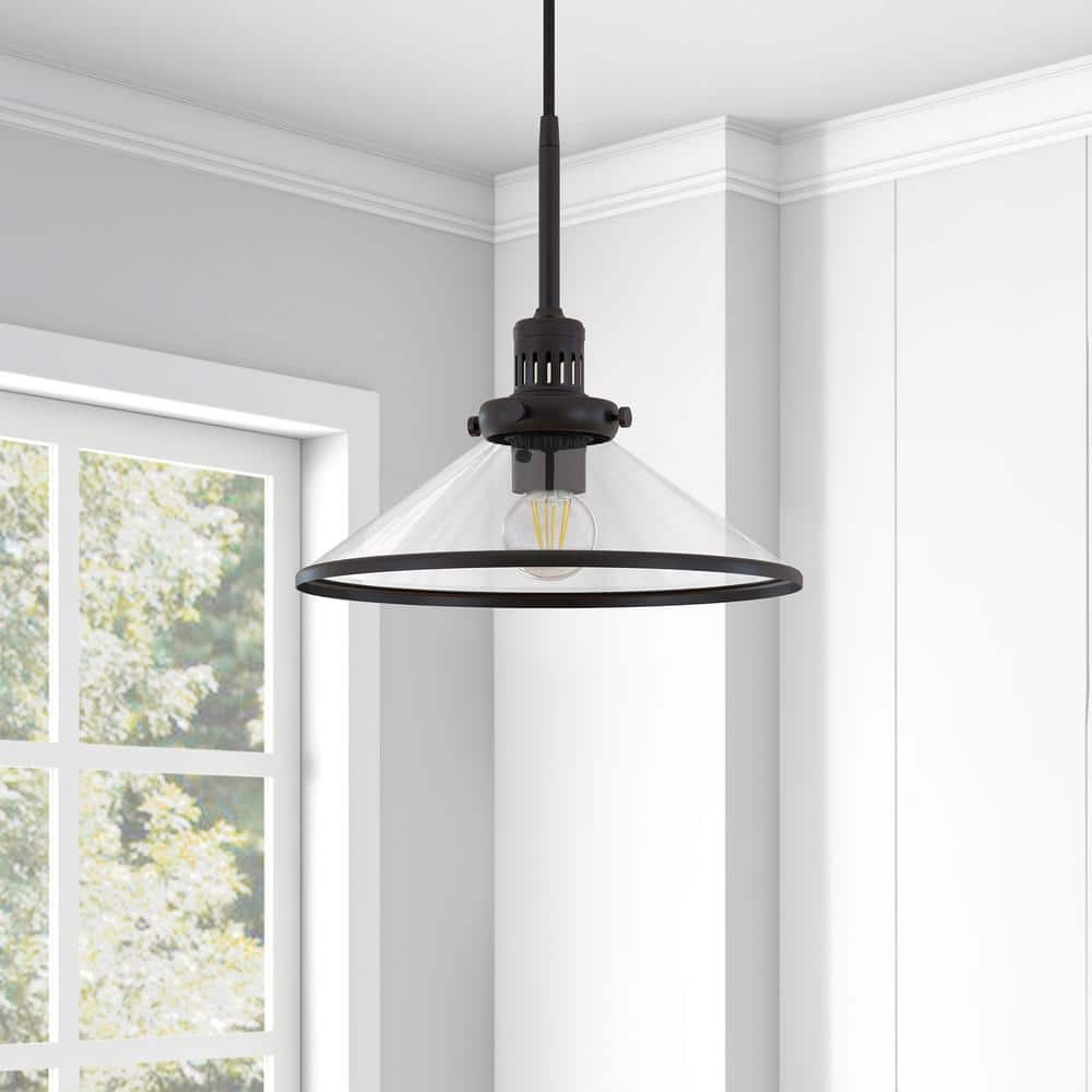Milo Black Brushed Nickel Glass Dome Pendant Light