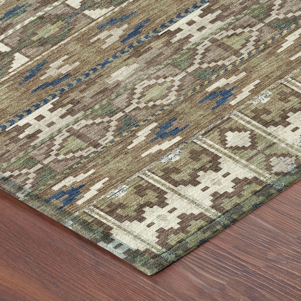 Chantille Machine Washable Indoor/Outdoor Abstract ACN2635 Brown 10 ft. x 14 ft. Area Rug