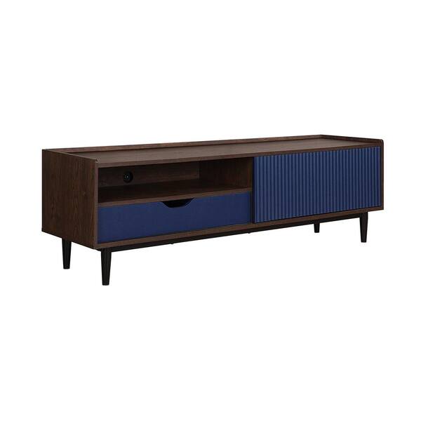 Manhattan Comfort Duane Modern Ribbed 4 Piece Living Room Set: Sideboard, TV Stand, Coffee Table, End Table in Dark Brown and Black Manhattan Comfort Duane Modern Ribbed 4 Piece Living Room Set: Sideboard, TV Stand, Coffee Table, End Table in Dark Brown and Black