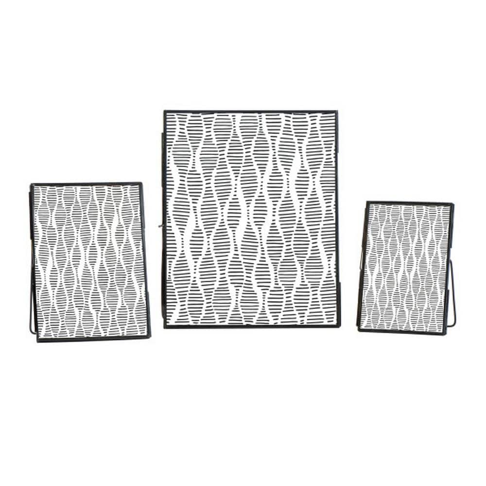 Classic Black Metal Tabletop and Wall Photo Frame Set
