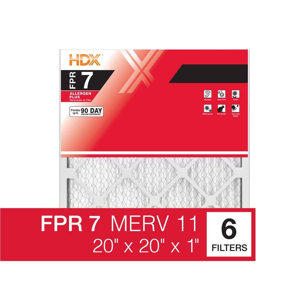 20 in. x 20 in. x 1 in. Allergen Plus Pleated Air Filter FPR 7, MERV 10 (6-Pack) price history on PriceWatchPro