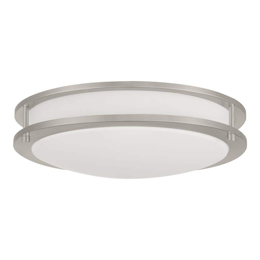 Hampton bay brushed nickel led outlet oval flush mount