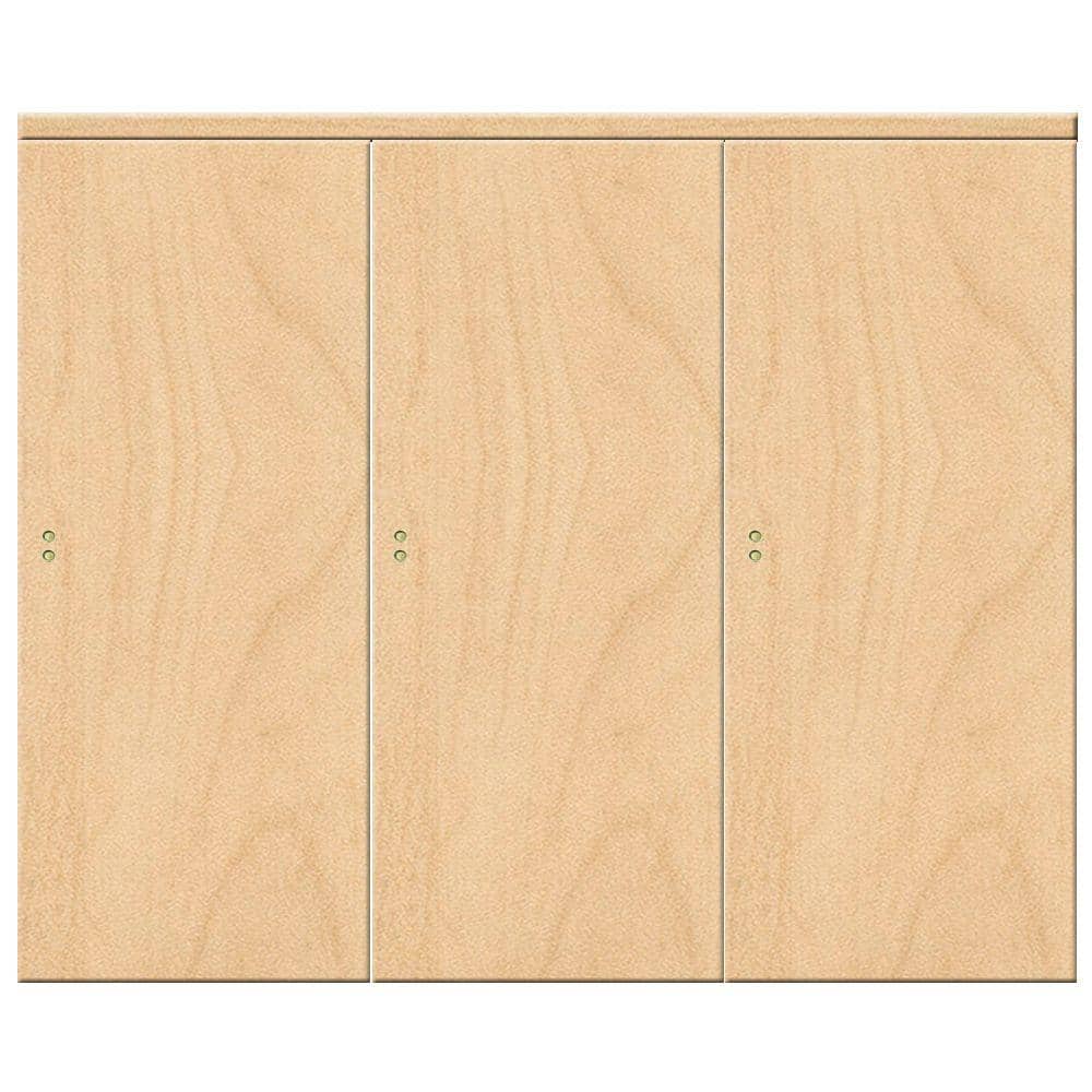 108 in. x 80 in. Smooth Flush Stain Grade Maple Solid Core MDF Interior Closet Sliding Door with Matching Trim price history on PriceWatchPro