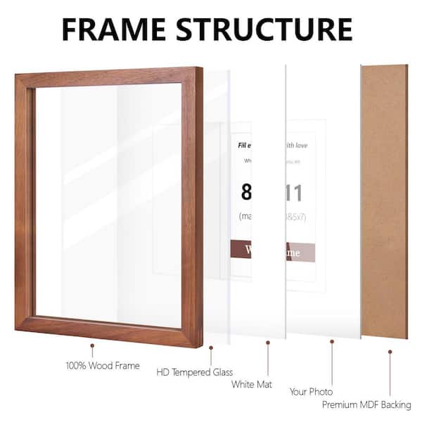 6 x 8 Solid Natural Walnut Wood Wall or Tabletop Display Picture