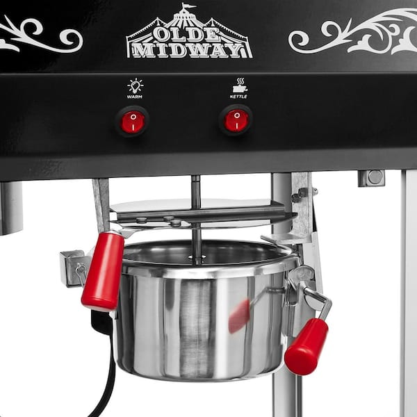 Olde Midway 640 W 6 oz. Black Bar Style Popcorn Machine CON-POP-600-BLK -  The Home Depot