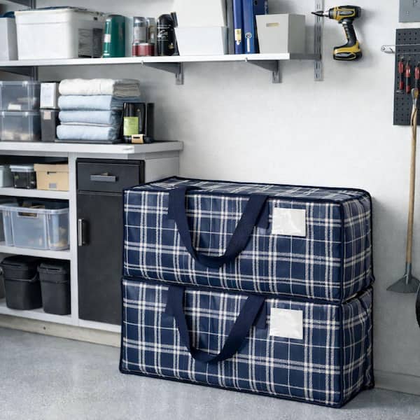 DURASACK 20 Gal. Heavy-Duty Moving and Storage Bag Navy Plaid