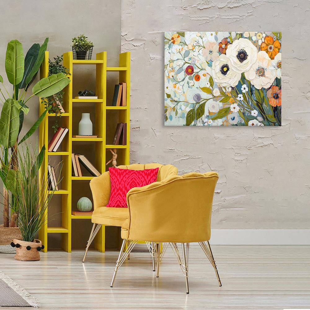 Blooming Round Flowers Arrangement by Franklyn Gregory Unframed Abstract Graphic Art Print 30 in. x 40 in. price history on PriceWatchPro