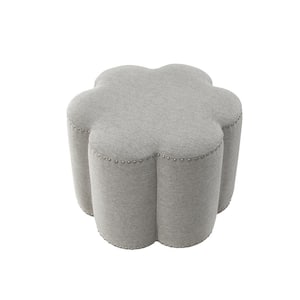 Bronx Taupe Ottoman Upholstered Linen 24.5 L x 24.5 W x 18.5 H