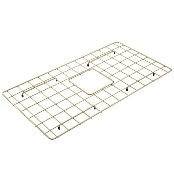 BOCCHI 27.25 in. W x 14.25 in. L Bottom Grid 2.0 in Brushed Gold for 32 in. 1362-Single Bowl Sink