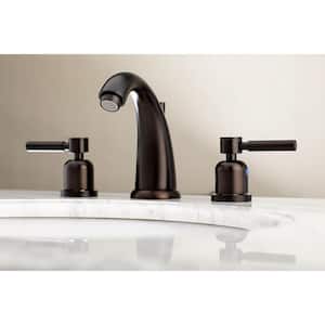 8 in. Widespread 2-Handle Mid-Arc Bathroom Faucet in Oil Rubbed Bronze