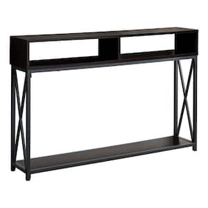 48 in. Espresso Standard Rectangle Console Table with Storage