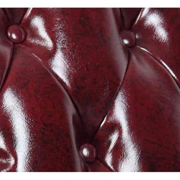 Burgundy Faux Leather High Back Reception Chair with Wood Frame