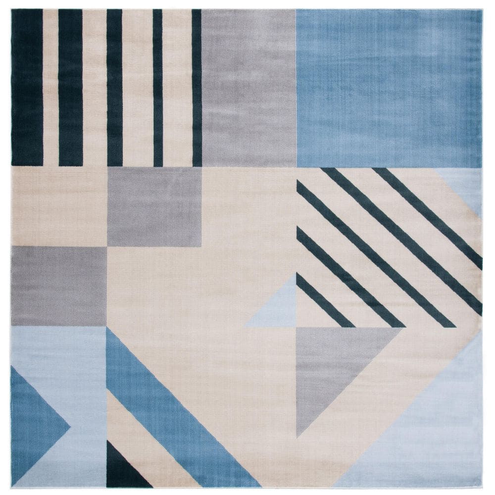 Orwell 7 ft. x 7 ft. Beige/Blue Abstract Geometric Square Area Rug price history on PriceWatchPro