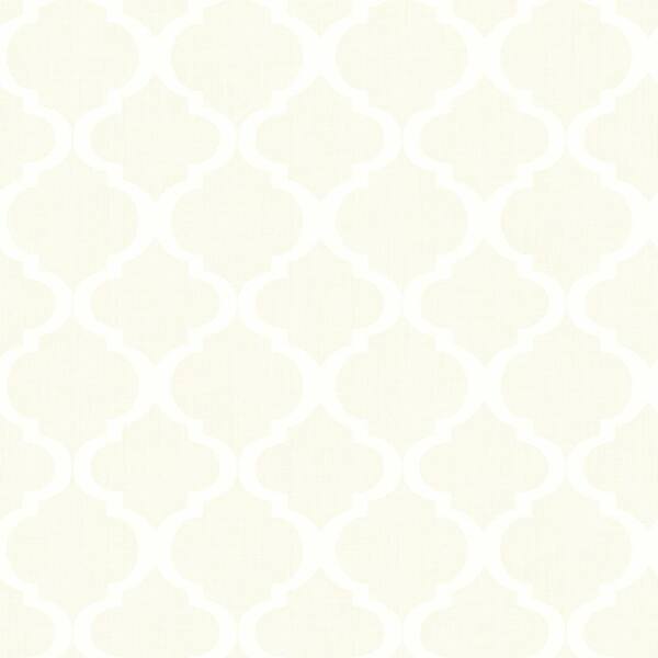 Chesapeake Tabitha Cream Watercolor Quatrefoil Paper Strippable Roll Wallpaper (Covers 56.4 sq. ft.)