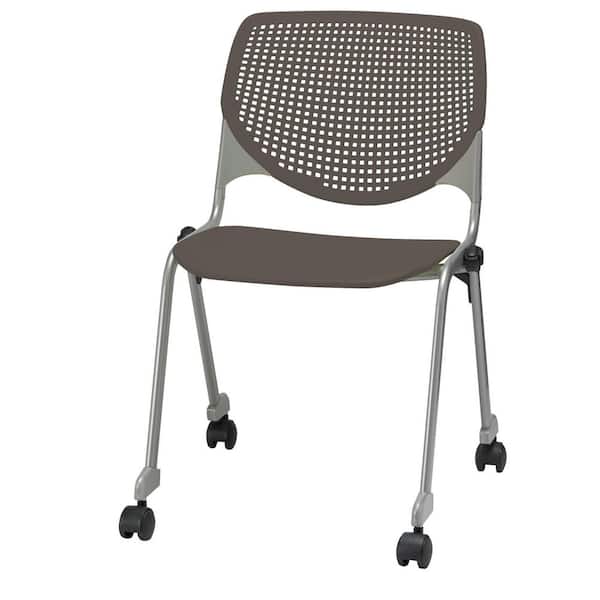 Unbranded KOOL Brownstone Polypropylene Seat Guest Chair with Casters