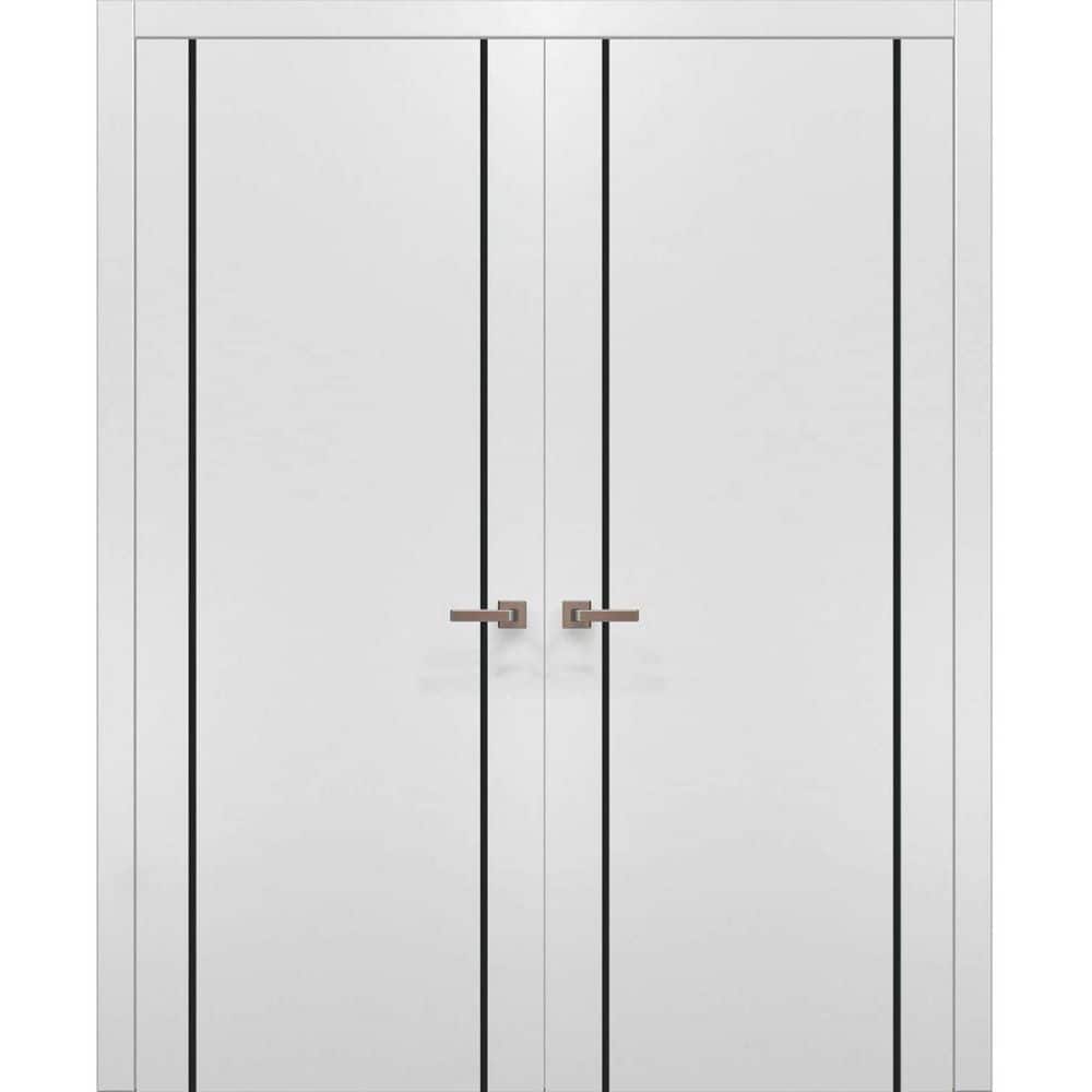 48 in. x 84 in. 2 Panel White Finished Solid Wood with Honeycomb Sliding Door with Hardware price history on PriceWatchPro