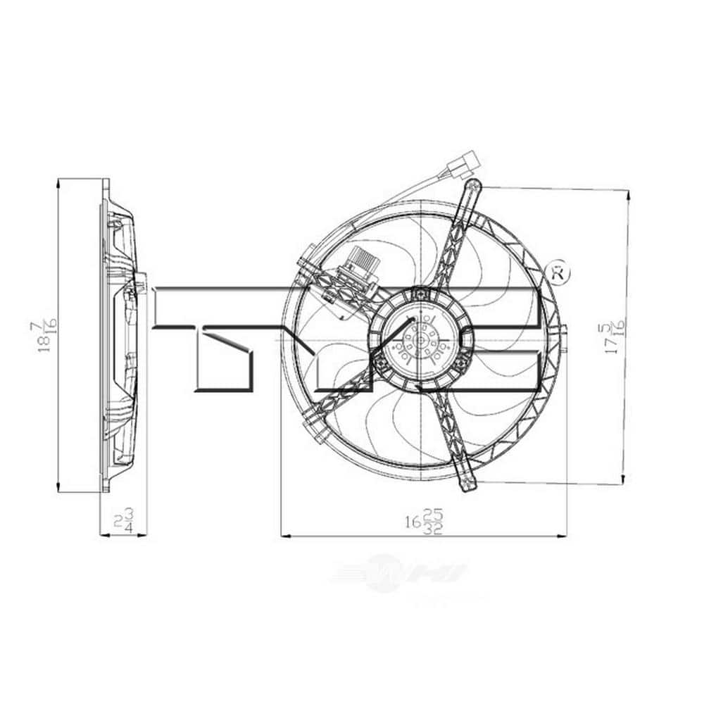 TYC 622700 Replacement Cooling Fan Assembly 