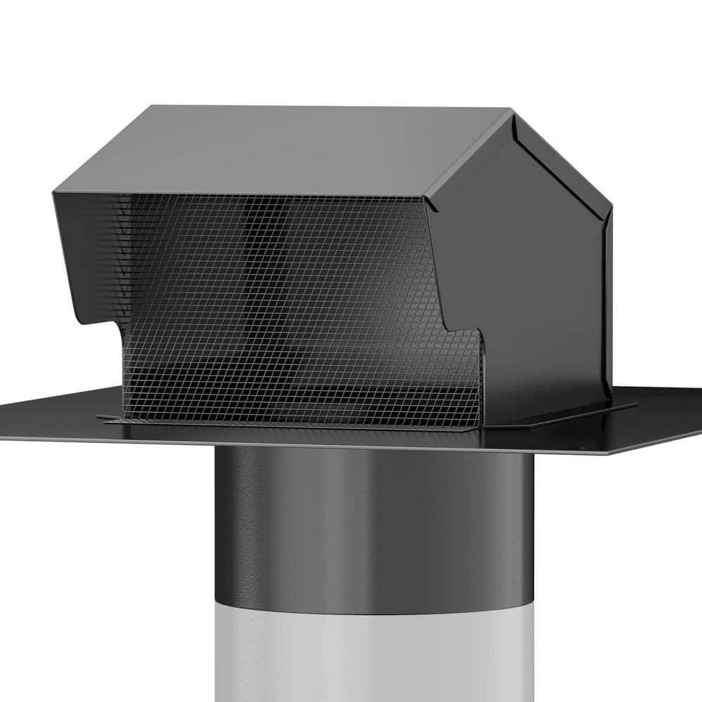8 in. Black Galvanized Steel Roof Vents, Roof Exhaust Vent for Ventilation 