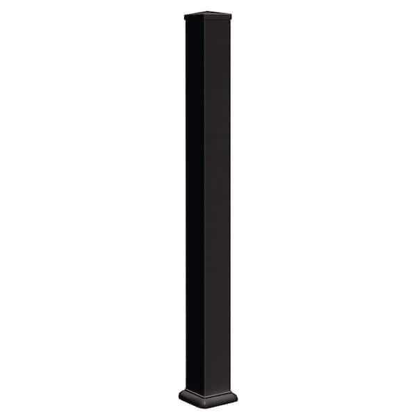 SIXTH AVENUE BUILDING PRODUCTS SUPPLYING THE WORLD Premium 3.76 in. x 3.76 in. x 3.17 ft. Black Vinyl Fence Post