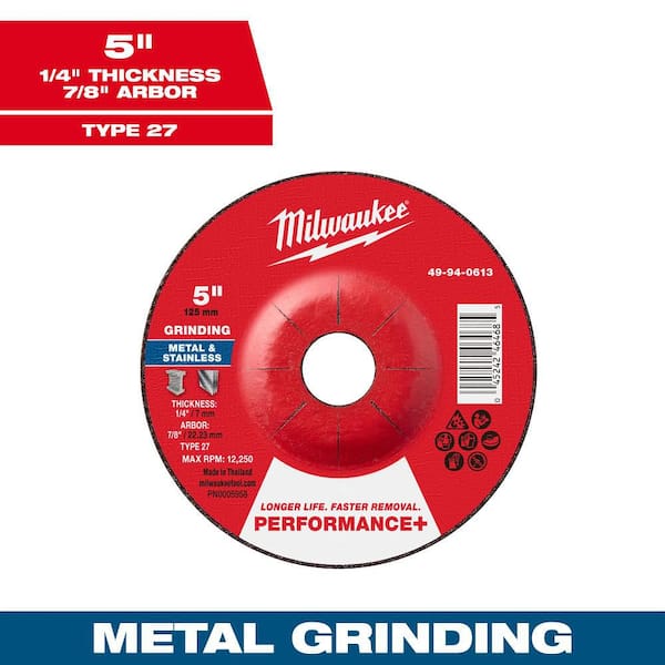 邦楽 OFF Milwaukee 4-1/2 in. x 1/4 in. x 7/8 in. Performance Plus Metal