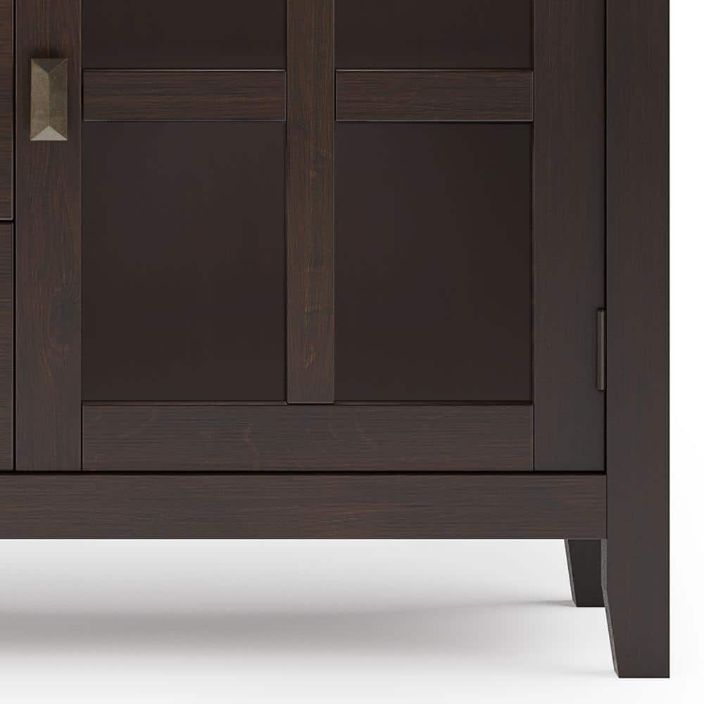 Artisan Dark Chestnut Brown Solid Wood Sideboard Buffet