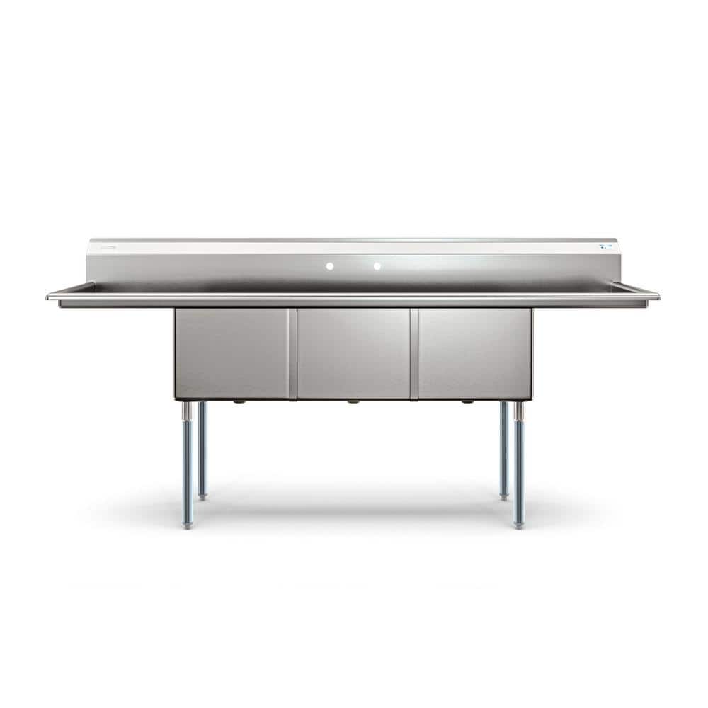 90'' Stainless Steel Triple Bowl Commercial Kitchen Sink