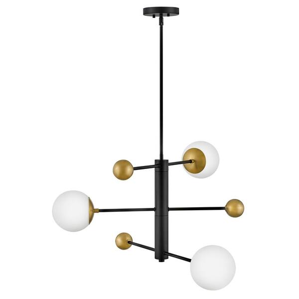 LARK - Auggie 3-Light Black Globe Chandelier